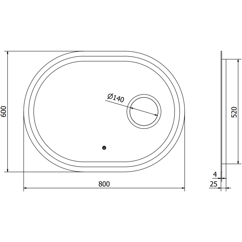 Mexen Umba bathroom mirror illuminated with cosmetic mirror 80 x 60 cm, LED 6000K, anti-fog - 9822-080-060-611-00