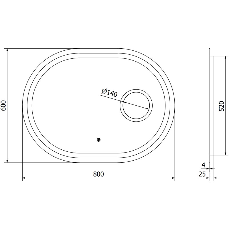 Mexen Umba illuminated bathroom mirror with cosmetic mirror 80 x 60 cm, LED 6000K, anti-fog - 9822-080-060-611-00