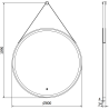 Mexen Reni illuminated bathroom mirror, round 80 cm, LED 6000K, demister, black frame - 9812-080-080-611-70