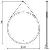 Mexen Reni illuminated bathroom mirror, round 90 cm, LED 6000K, demister, black frame - 9812-090-090-611-70