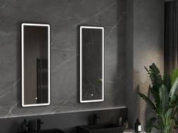 Mexen Coro 45 x 120 cm illuminated bathroom mirror, LED 6000K, anti-fog, black frame - 9817-045-120-611-70