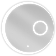 Mexen Ella illuminated bathroom mirror with cosmetic mirror, round 60 cm, LED 6000K, anti-fog - 9811-060-060-611-00