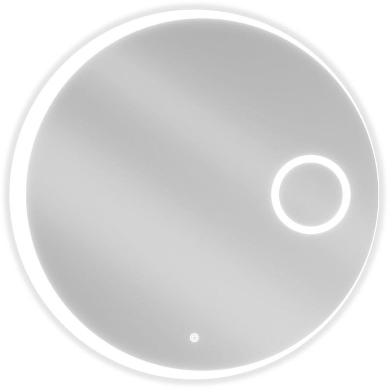 Mexen Ella illuminated bathroom mirror with cosmetic mirror, round 80 cm, LED 6000K, anti-fog - 9811-080-080-611-00