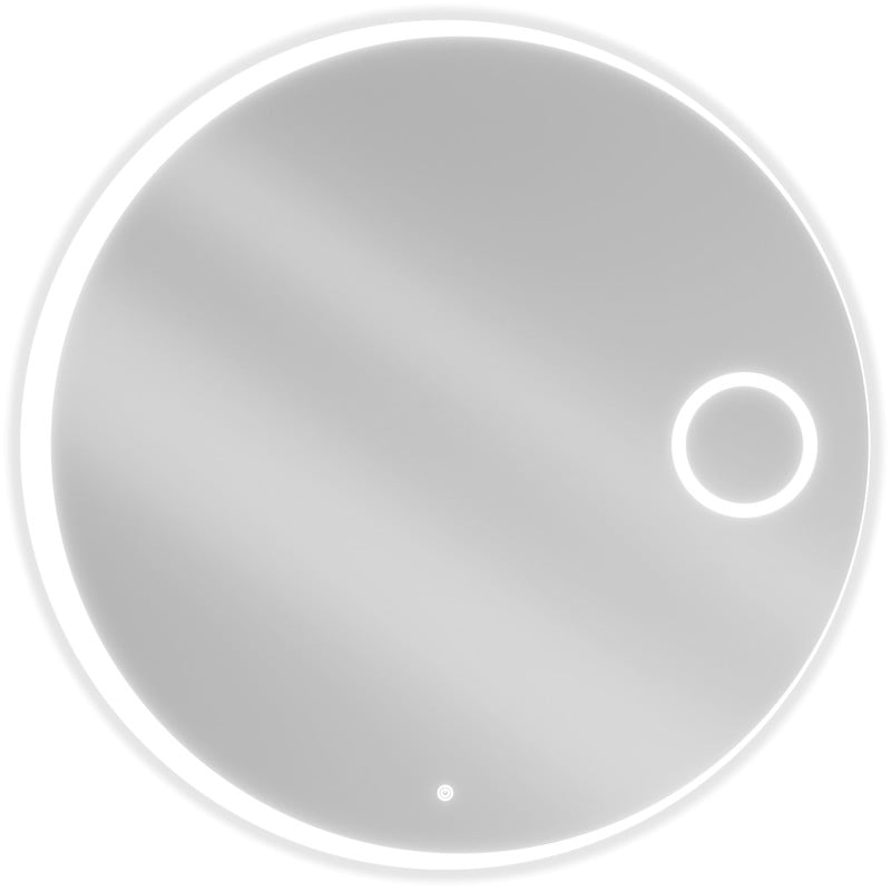 Mexen Ella illuminated bathroom mirror with cosmetic mirror, round 100 cm, LED 6000K, anti-fog - 9811-100-100-611-00