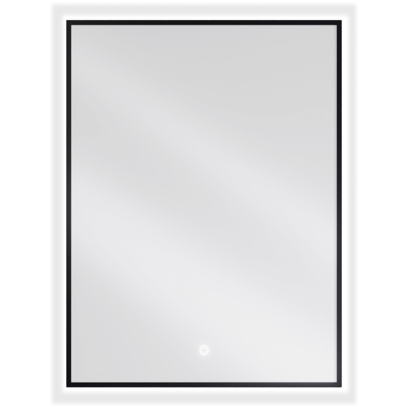 Mexen Erma 60 x 80 cm Backlit Bathroom Mirror, LED 6000K, Anti-Fog, Black Frame - 9814-060-080-611-70