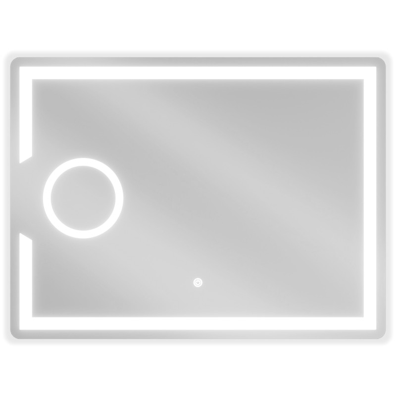 Mexen Onyx illuminated bathroom mirror with cosmetic mirror 80 x 60 cm, LED 6000K, anti-fog - 9813-080-060-611-00