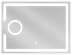 Mexen Onyx bathroom mirror with backlight and cosmetic mirror 80 x 60 cm, LED 6000K, anti-fog - 9813-080-060-611-00