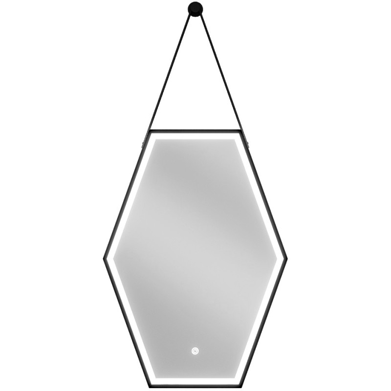 Mexen Orla bathroom mirror with backlight 50 x 70 cm, LED 6000K, anti-fog, black frame - 9815-050-070-611-70