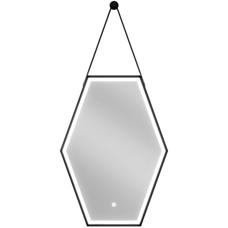 Mexen Orla 50 x 70 cm Backlit Bathroom Mirror, LED 6000K, Anti-Fog, Black Frame - 9815-050-070-611-70