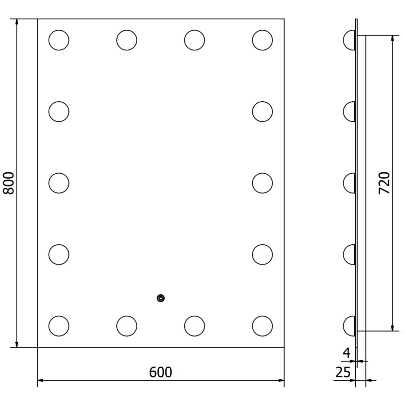 Mexen Dona backlit bathroom mirror 60 x 80 cm, LED 6000K, anti-fog - 9818-060-080-611-00