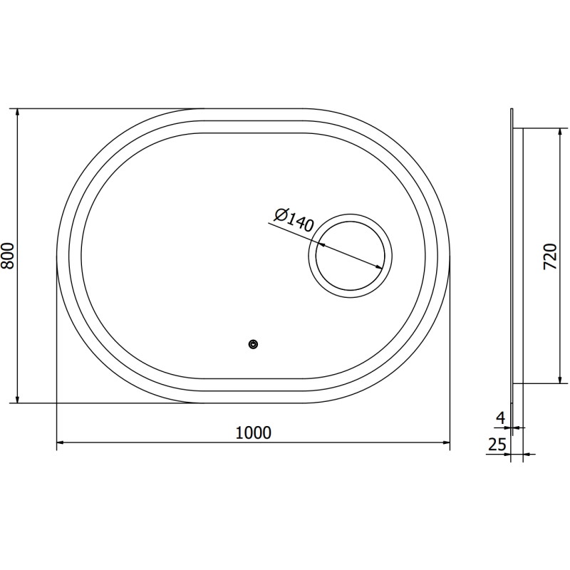Mexen Umba bathroom mirror with lighting and cosmetic mirror 100 x 80 cm, LED 6000K, anti-fog - 9822-100-080-611-00