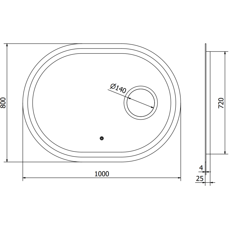 Mexen Umba illuminated bathroom mirror with cosmetic mirror 100 x 80 cm, LED 6000K, anti-fog - 9822-100-080-611-00