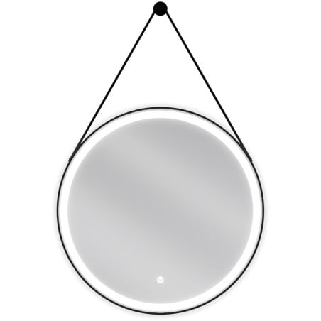 Mexen Reni illuminated bathroom mirror, round 60 cm, LED 6000K, demister, black frame - 9812-060-060-611-70