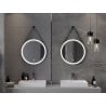 Mexen Reni illuminated bathroom mirror, round 60 cm, LED 6000K, anti-fog, black frame - 9812-060-060-611-70