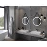 Mexen Reni illuminated bathroom mirror, round 60 cm, LED 6000K, demister, black frame - 9812-060-060-611-70
