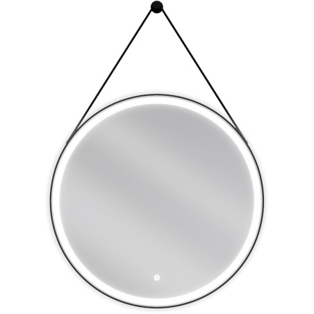 Mexen Reni backlit bathroom mirror, round 70 cm, LED 6000K, anti-fog, black frame - 9812-070-070-611-70