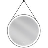 Mexen Reni backlit bathroom mirror, round 70 cm, LED 6000K, anti-fog, black frame - 9812-070-070-611-70