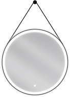 Mexen Reni backlit bathroom mirror, round 70 cm, LED 6000K, anti-fog, black frame - 9812-070-070-611-70
