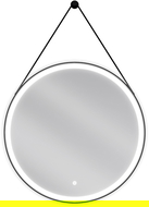 Mexen Reni illuminated bathroom mirror, round 70 cm, LED 6000K, demister, black frame - 9812-070-070-611-70