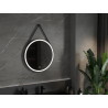 Mexen Reni backlit bathroom mirror, round 70 cm, LED 6000K, anti-fog, black frame - 9812-070-070-611-70