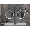 Mexen Reni backlit bathroom mirror, round 70 cm, LED 6000K, anti-fog, black frame - 9812-070-070-611-70