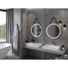 Mexen Reni backlit bathroom mirror, round 70 cm, LED 6000K, anti-fog, black frame - 9812-070-070-611-70
