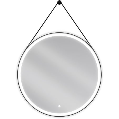 Mexen Reni illuminated bathroom mirror, round 80 cm, LED 6000K, anti-fog, black frame - 9812-080-080-611-70
