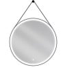 Mexen Reni illuminated bathroom mirror, round 80 cm, LED 6000K, anti-fog, black frame - 9812-080-080-611-70