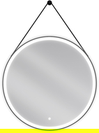 Mexen Reni illuminated bathroom mirror, round 80 cm, LED 6000K, anti-fog, black frame - 9812-080-080-611-70