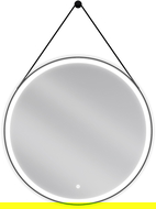 Mexen Reni illuminated bathroom mirror, round 80 cm, LED 6000K, demister, black frame - 9812-080-080-611-70