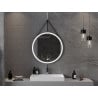 Mexen Reni illuminated bathroom mirror, round 80 cm, LED 6000K, anti-fog, black frame - 9812-080-080-611-70