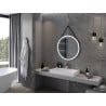 Mexen Reni illuminated bathroom mirror, round 80 cm, LED 6000K, anti-fog, black frame - 9812-080-080-611-70