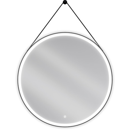 Mexen Reni illuminated bathroom mirror, round 90 cm, LED 6000K, anti-fog, black frame - 9812-090-090-611-70