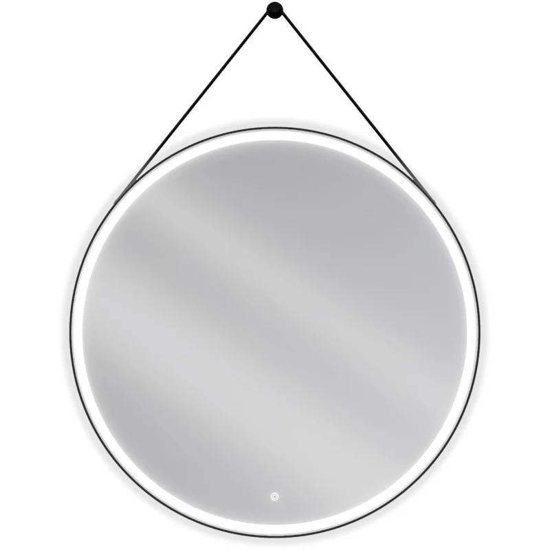 Mexen Reni illuminated bathroom mirror, round 100 cm, LED 6000K, anti-fog, black frame - 9812-100-100-611-70