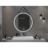 Mexen Reni illuminated bathroom mirror, round 100 cm, LED 6000K, anti-fog, black frame - 9812-100-100-611-70
