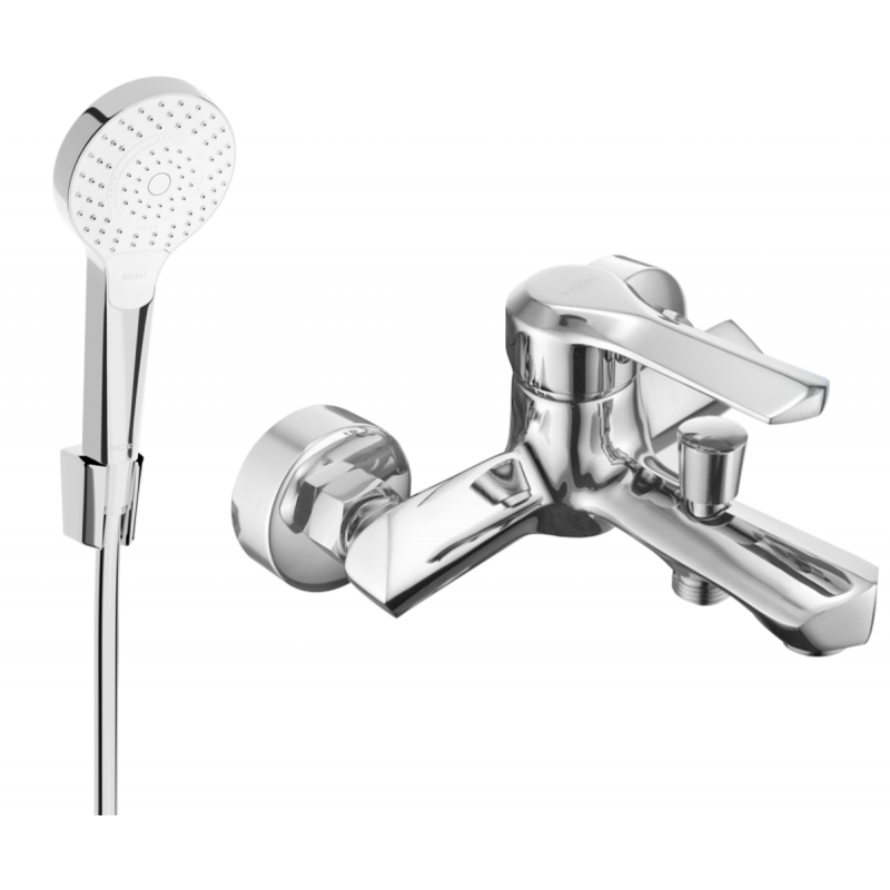 Mexen Sabre R05 bathtub mixer tap with shower head, Chrome - 7213R05-00