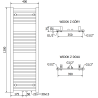 Mexen Hades bathroom radiator 1200 x 400 mm, 472 W, white - W104-1200-400-00-20