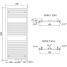 Mexen Hades bathroom radiator 1200 x 500 mm, 570 W, white - W104-1200-500-00-20