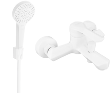 Mexen Sabre R05 bathtub faucet with shower set, white - 7213R05-20