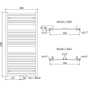 Mexen Hades 1200 x 600 mm Bathroom Radiator, 667 W, White - W104-1200-600-00-20