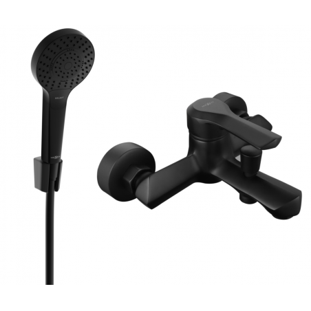 Mexen Sabre R05 bathtub faucet with shower set, black - 7213R05-70