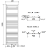 Mexen Hades bathroom radiator 1500 x 500 mm, 703 W, white - W104-1500-500-00-20