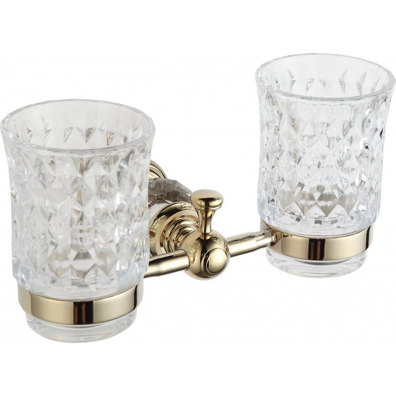 Mexen Estela double toothbrush cup, Gold - 7011552-50
