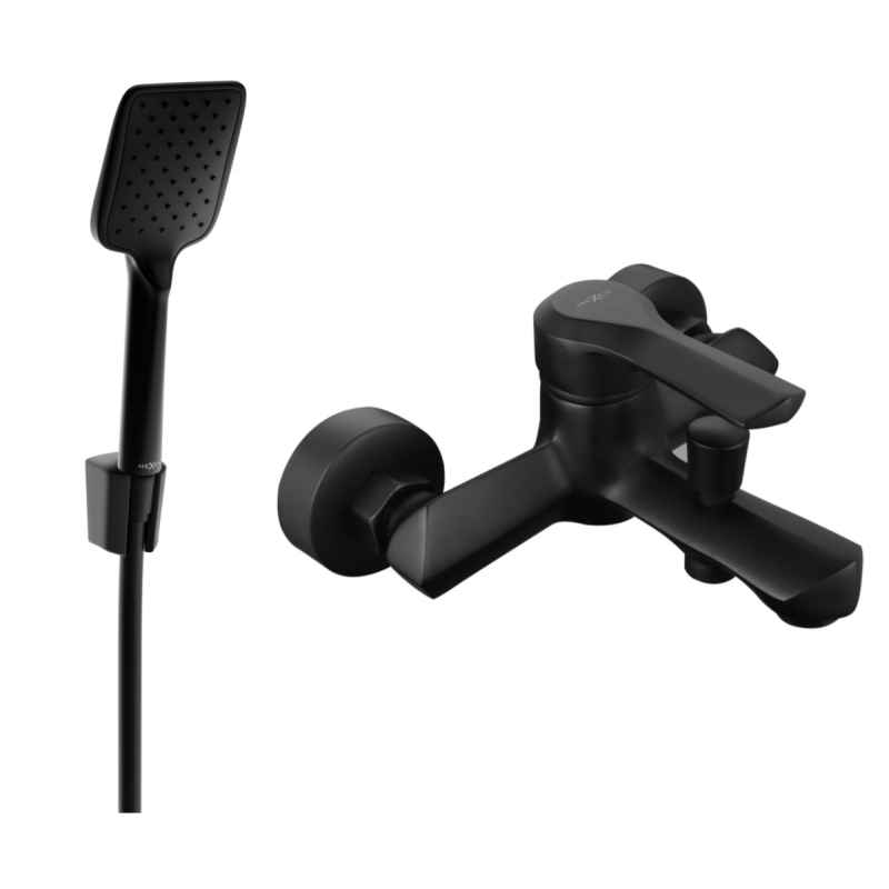 Mexen Sabre R62 bathtub mixer tap with shower head, Black - 7213R62-70