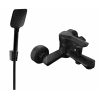 Mexen Sabre R62 bathtub faucet with shower set, black - 7213R62-70