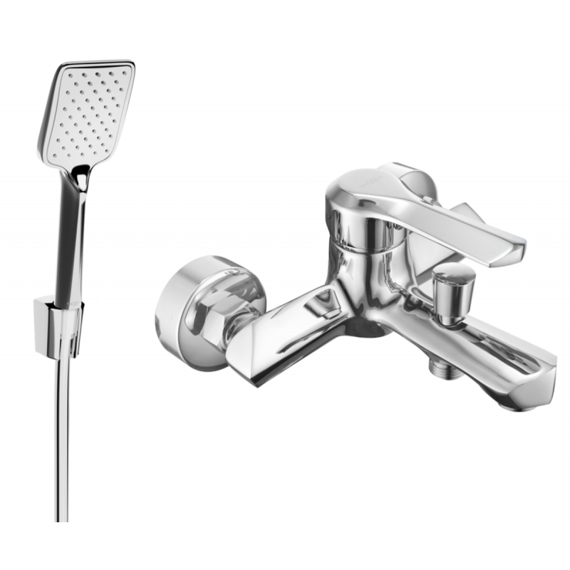 Mexen Sabre R62 bathtub faucet with shower set, chrome - 7213R62-00