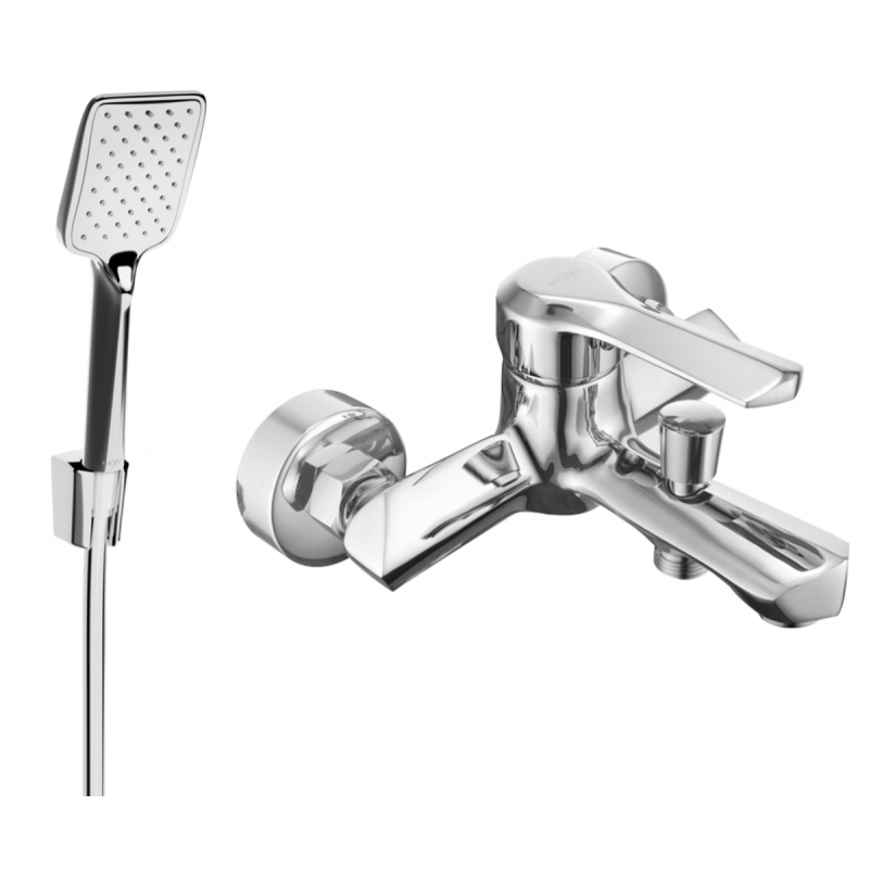 Mexen Sabre R62 bathtub mixer tap with shower head, Chrome - 7213R62-00