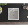 Mexen Vito 1-bowl granite sink with Aster kitchen tap, white - 6503-20-73450-02