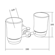 Mexen Estela double toothbrush holder, rose gold - 7011552-60