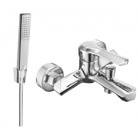 Mexen Sabre R72 bathtub faucet with shower set, chrome - 7213R72-00